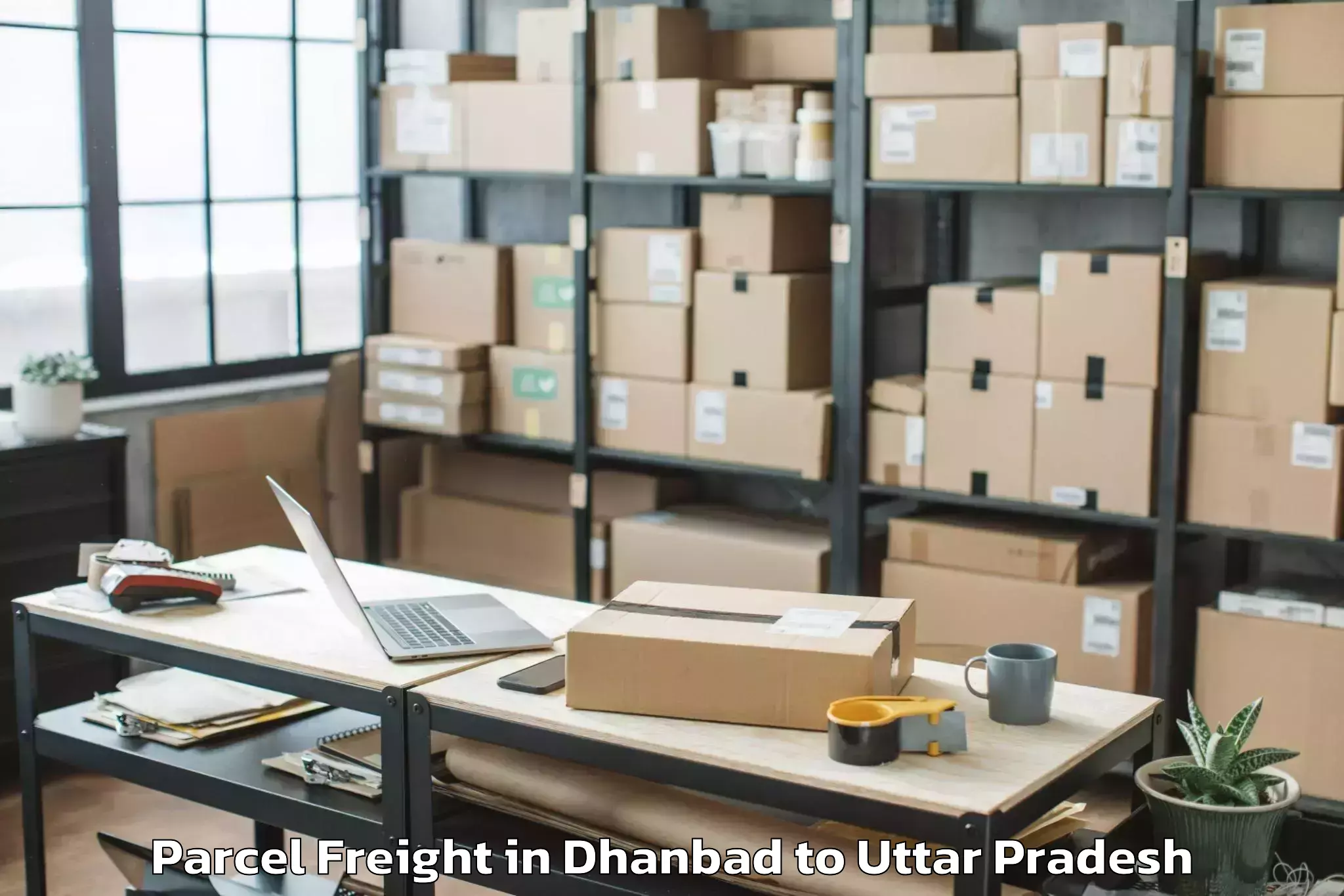 Dhanbad to Prayagraj Parcel Freight Booking